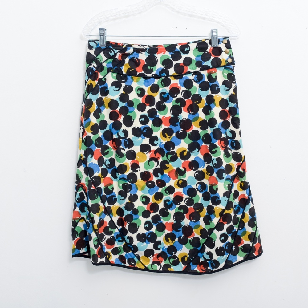 Anthropologie Edme & Esyllte Fall Midi Painted Dots Skirt Small Size 4